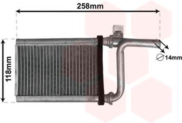 Радіатор обігрівача MITSUBISHI PAJERO 2000 - (Van Wezel) Van Wezel (32006254) - зображення 1