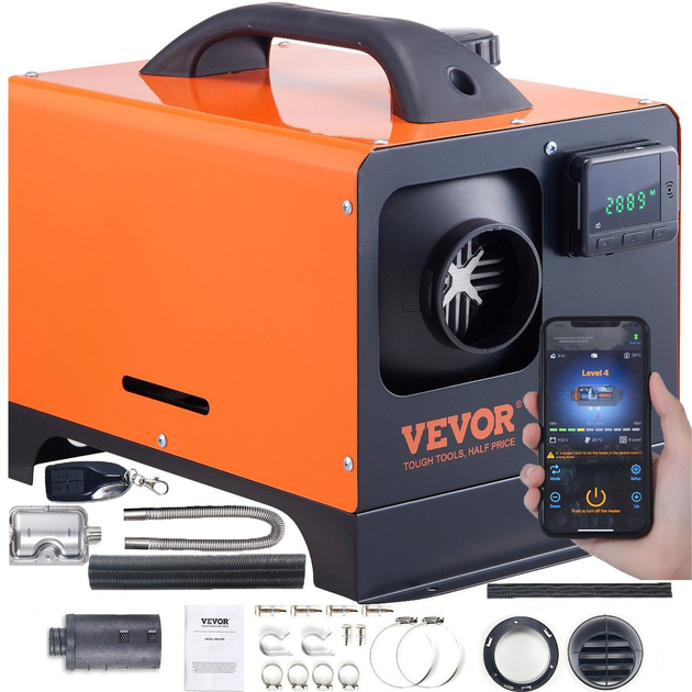 Автономний дизельний обігрівач Vevor 8кВт + Bluetooth - зображення 1