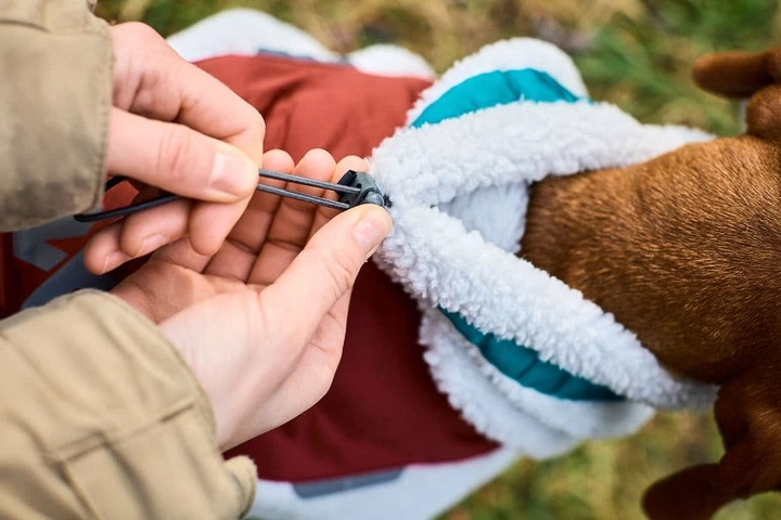 Флісова куртка для собак Trekking fleece jacket Non-stop dogwear Сірий/Винний/Бірюзовий 33 - изображение 2