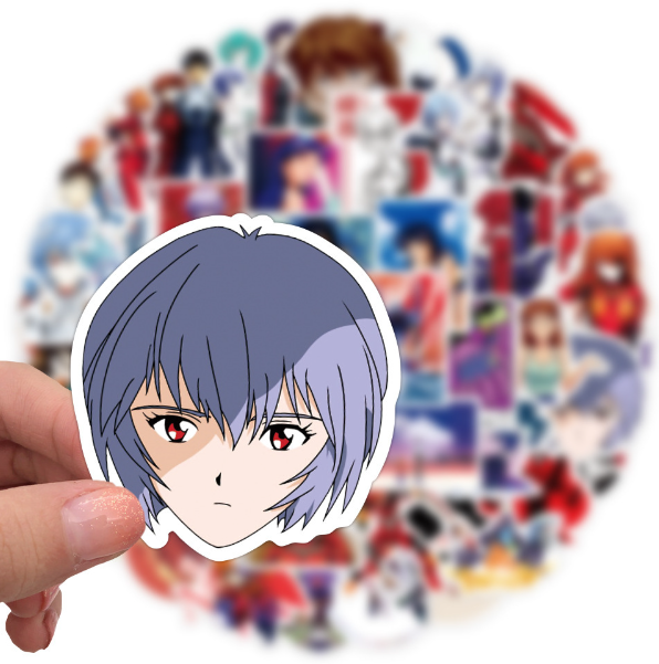 Набор наклеек Евангелион / Evangelion Аниме многоразовые стикеры стикербомбинг 50 шт (SVS) - изображение 3
