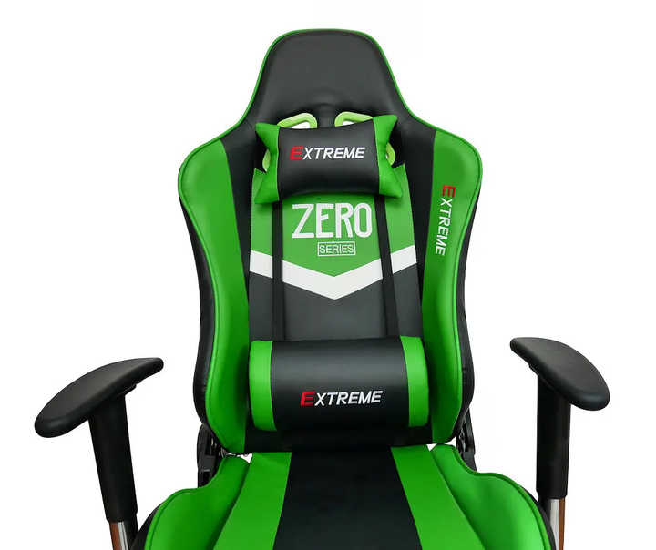 Комп'ютерне спортивне крісло з екошкіри EXTREME ZERO геймерське чорно-зелене - изображение 6