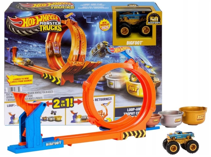 Ігровий набір Hot Wheels Monster Trucks  Бігфут 50-річчя Петля Стрибок за тровеєм JBX64 (194735266340)  - зображення 2