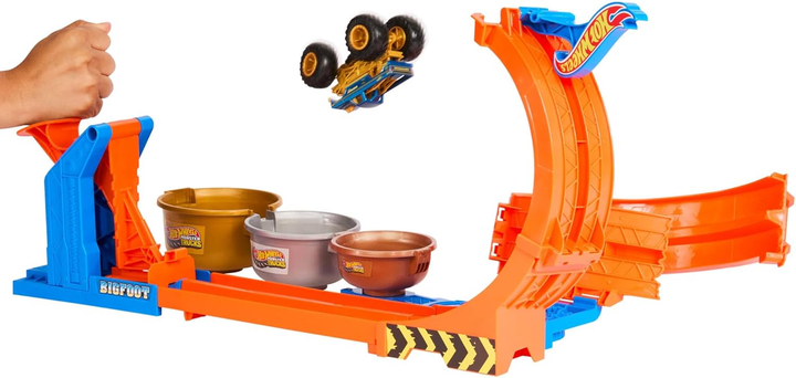 Zestaw do zabawy Hot Wheels Monster Trucks Bigfoot 50 rocznica Pętla Skok po trofeum JBX64 (194735266340) - obraz 6