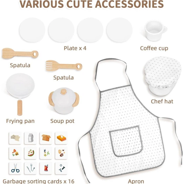 Дерев'яний кухонний набір Tooky Toy 9 в 1 з побутовою технікою 29 елементів (6976831550929) - зображення 5