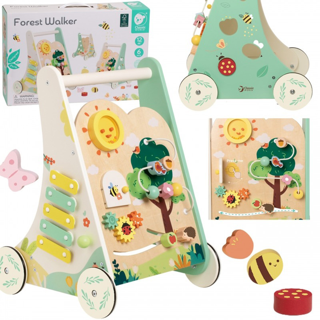 Дерев'яна багатофункціональний візок Tooky Toy Classic World Forest Walking 8в1 6 елементів (6927049015274) - зображення 9
