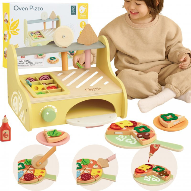 Набір дерев'яних формочок для піци Classic World Oven Pizza 31 штука (6927049055904) - зображення 5