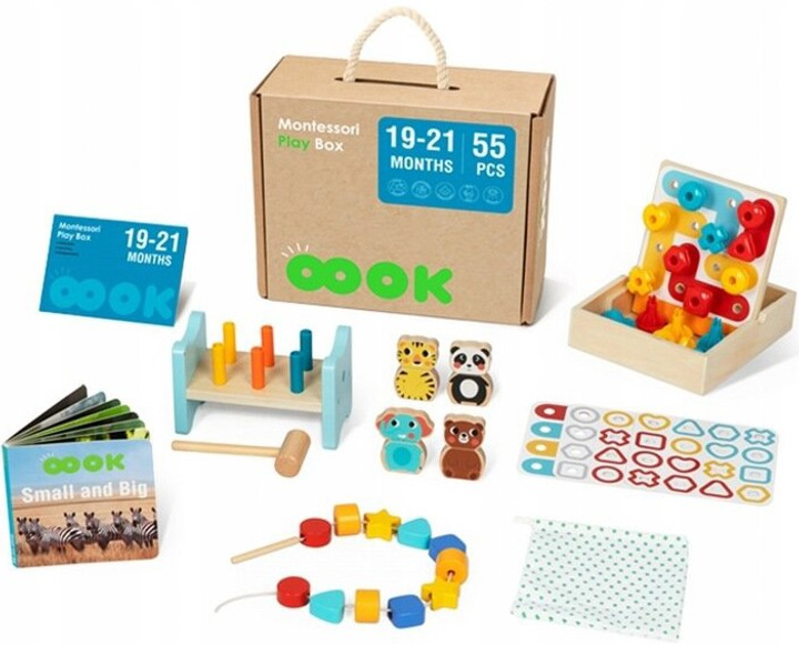 Pudelko edukacyjne Tooky Toy XXL Montessori 7w1 55 elementów (6976831550080) - obraz 1