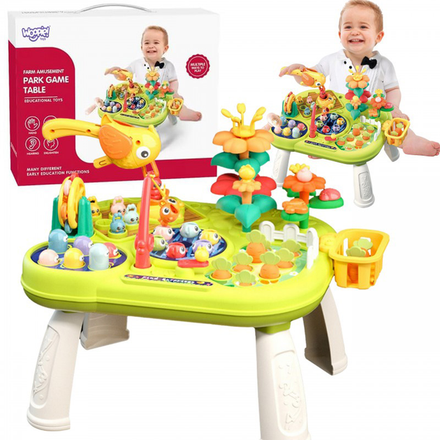 Zestaw interaktywny multi stolik edukacyjny Woopie Baby Montessori 8w1 (5904326949737) - obraz 1