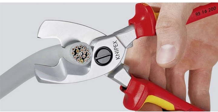 Ножиці для різання кабелів Knipex 200 мм (95 16 200 SB) - зображення 2
