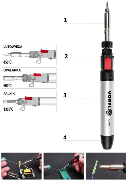 Паяльник газовый 3в1 70Вт Vorel 73410 - изображение 4