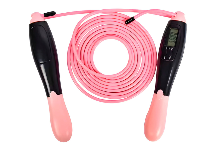 Швидкісна скакалка з лічильником EasyFit чорний-рожевий - изображение 6