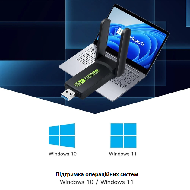 Wi-fi адаптер Olax DC546 WiFi 6 1800 Mbps USB3.0 802.11AX Mu-MIMO 1024-QAM 2х3 дБ - изображение 3