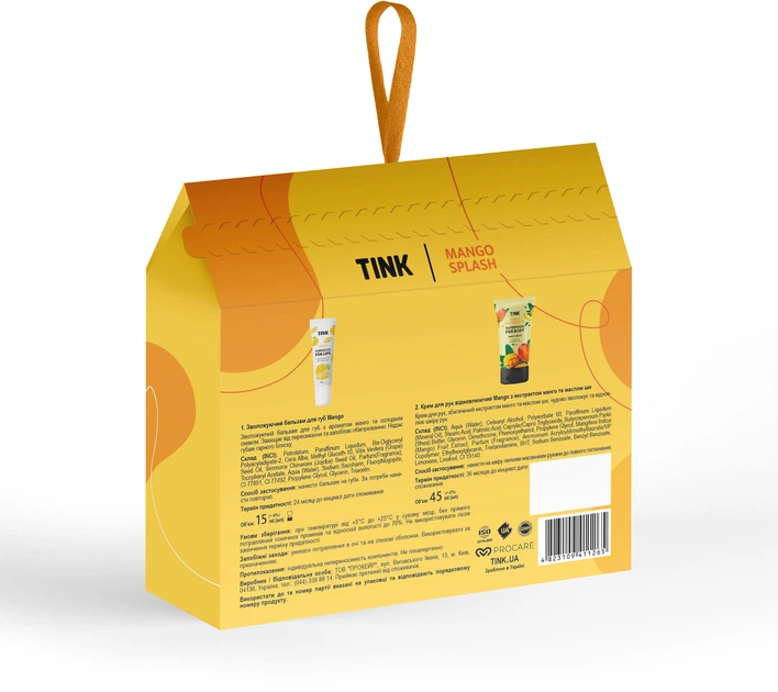 Подарочный набор Tink Mango Splash Бальзам для губ 15 мл + Крем для рук 45 мл (4823109411265) - изображение 3