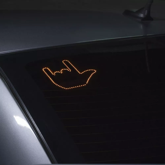 Світлодіодна рука на заднє скло автомобіля LED Hand з дистанційним пультом Black - зображення 4