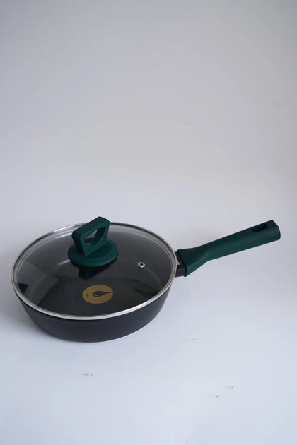 Сковорода універсальна Ringel Herbal 22 см алюмінієва чорна (RG-1101-22/h/L) - изображение 3