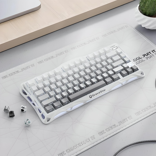 Клавиатура GRAVASTAR Mercury K1 с комбинированным подключением - Градиентный белый - изображение 6