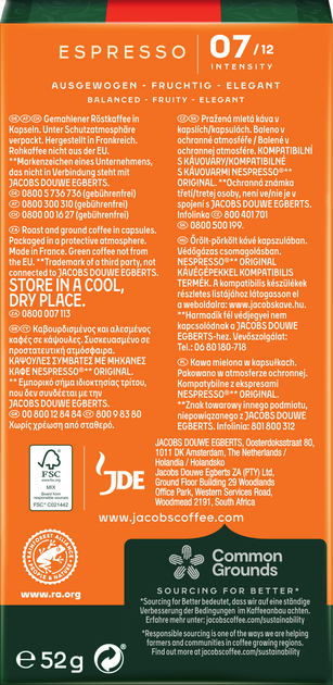 Кофе молотый в капсулах Jacobs Espresso 7 Classico совместимы с Nespresso 10 шт (8711000371176) - изображение 3