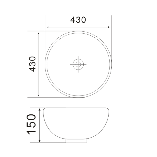 Раковина накладна MIXXUS PREMIUM ELLIPSE-0205 430х430х175mm (перелив) (MP6530) - изображение 6