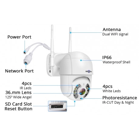 Уличная WIFI камера видеонаблюдения Full HD iCSee ночная съемка поворотная PTZ 1080p 4 mp Белая (Icsee-4mp) - Фото 6 Уличная WIFI камера видеонаблюдения Full HD iCSee ночная съемка поворотная PTZ 1080p 4 mp Белая (Icsee-4mp) - изображение 6