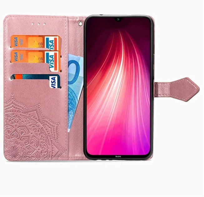 Чохол Vintage для Xiaomi Redmi Note 8 книжка шкіра PU рожевий - зображення 4
