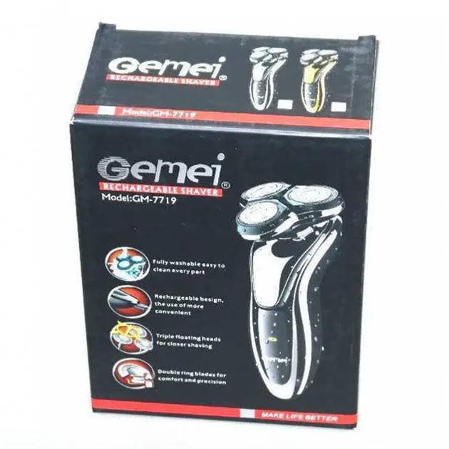 Електробритва Gemei GM-7719 акумуляторна бездротова - зображення 7