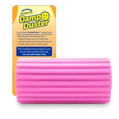 Губка для уборки Scrub Daddy Damp Duster Для пыли Розовая (5060481022767) - Фото 2 Губка для уборки Scrub Daddy Damp Duster Для пыли Розовая (5060481022767) - изображение 2