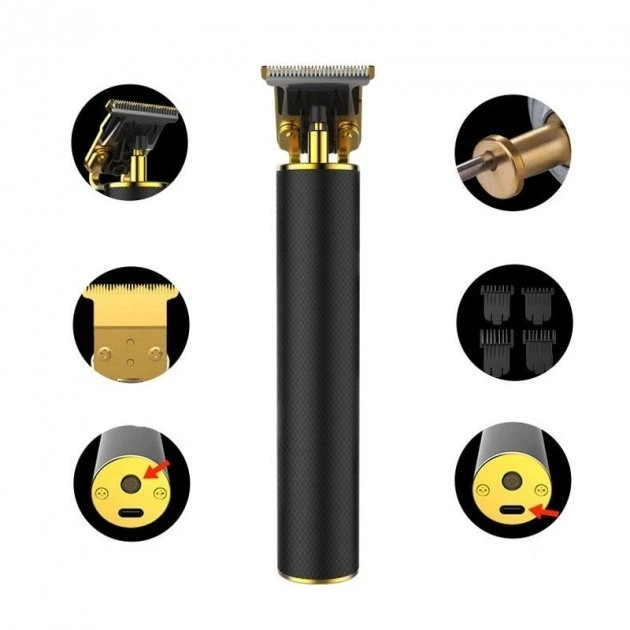 Професійна машинка тример для стрижки волосся для бороди VGR V-058 Pro Black + 4 Насадки - зображення 10