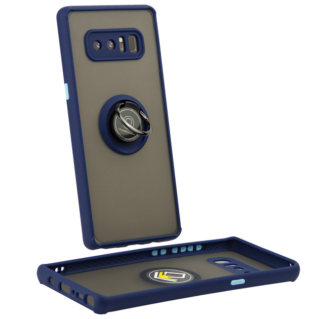 Чехол Fiji Colorframe для Samsung Galaxy Note 8 (N950) матовый бампер с кольцом подставкой Dark Blue - изображение 2