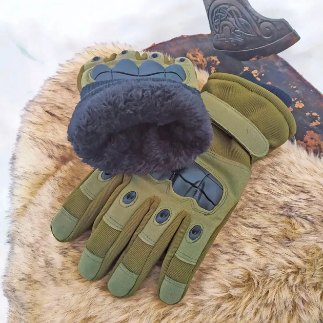Перчатки зимові сенсорні (+5°C -20°C) Розмір L, XL Хакі / Повнопалі (LC) - зображення 8