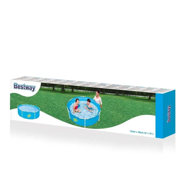 Детский круглый каркасный бассейн Bestway 152х38 см 580 л голубой (56283) - изображение 3
