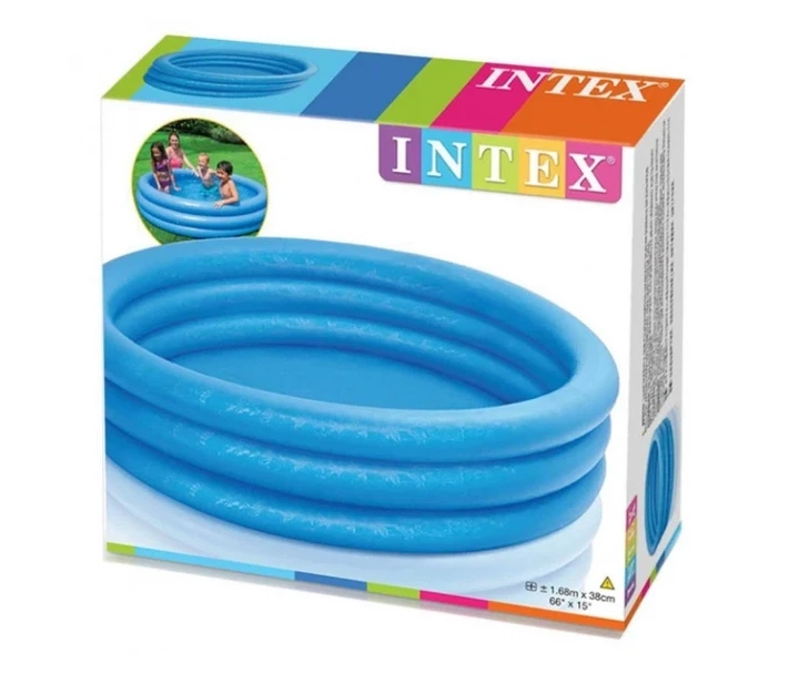 Детский надувной бассейн Intex Хрустальный круг 3 кольца 168x38 см 581 л синий (58446) - Фото 5 Детский надувной бассейн Intex Хрустальный круг 3 кольца 168x38 см 581 л синий (58446) - изображение 5