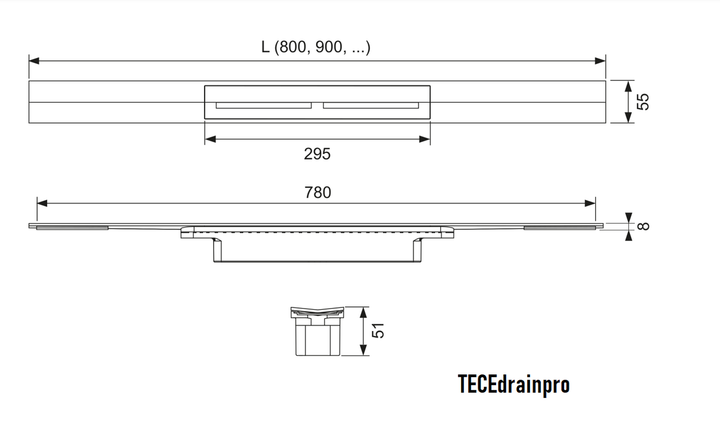 Повний душовий комплект трапу TECEdrainprofile Brushed Gold Optic 80 см з низьким сифоном DN40 і ніжками - Фото 5 Повний душовий комплект трапу TECEdrainprofile Brushed Gold Optic 80 см з низьким сифоном DN40 і ніжками - изображение 5