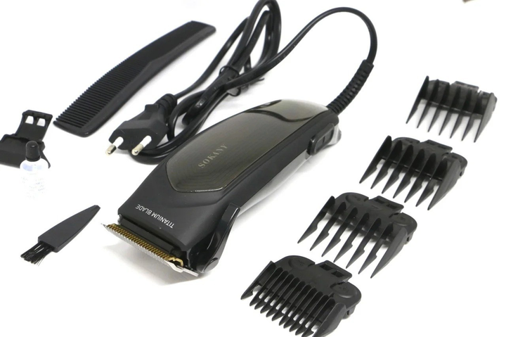Професійна машинка для стрижки волосся від мережі Gemei GM-838 Pro Black + Гребінець - изображение 1