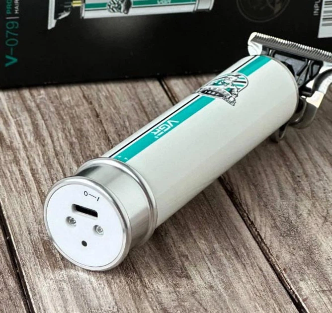 Машинка тример акумуляторний для стрижки волосся бороди вусів USB 5 Вт VGR V-079 Білий - изображение 6