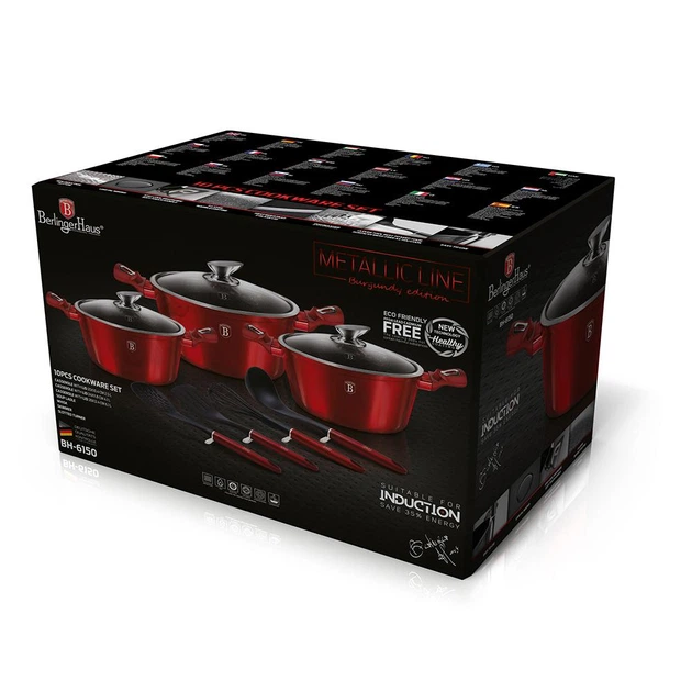 Набор посуды из 10 предметов Berlinger Haus Metallic Line Burgundy Edition (BH-6150) - изображение 2