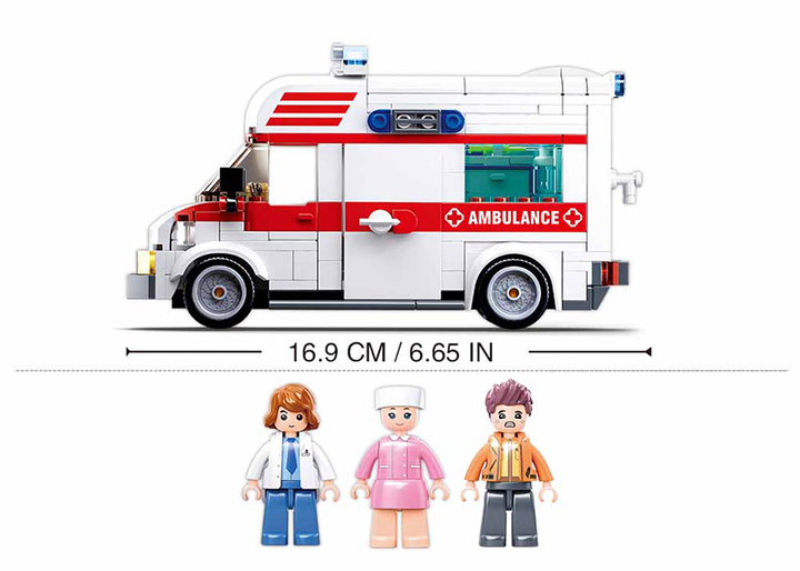 Конструктор блочный Sluban Скорая помощь 328 деталей 3 фигурки M38-B1065 - изображение 5