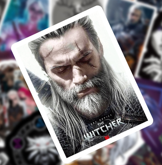 Набор наклеек игра Ведьмак Witcher Школа Волка Геральт 50 штук стикерпак на авто телефон ноутбук самокат гаджеты (SVS) - изображение 3