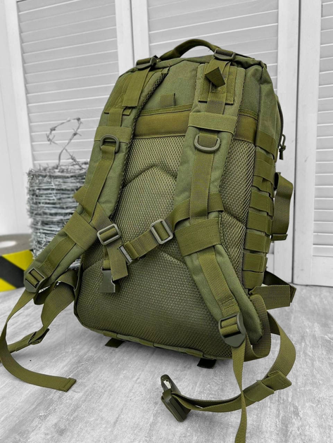 Військовий тактичний рюкзак 50л штурмовий Oxford 800D зі системою кріплення MOLLE водостійкий на 2 лямки Олива - зображення 5