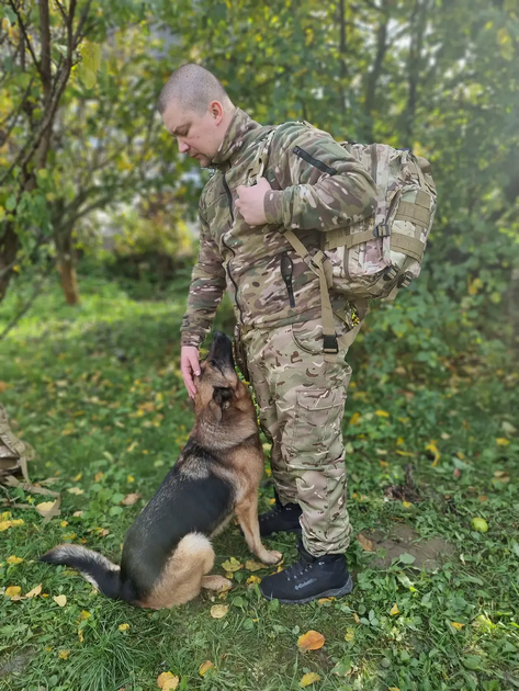 Военный тактический штурмовой рюкзак 45л Oxford 1200D водостойкий крепкий, армейский рюкзак Мультикам - изображение 5