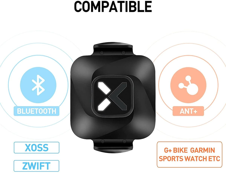 Датчик каденса / скорости XOSS Vortex для велосипеда беспроводной с ANT+/Bluetooth 2 режима работы - Фото 3 Датчик каденса / скорости XOSS Vortex для велосипеда беспроводной с ANT+/Bluetooth 2 режима работы - изображение 3