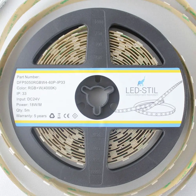 LED лента LED-STIL RGB+W (4000K), 18 W, 5050, 60 ШТ., IP33, 24V, 1100 ЛМ - изображение 7