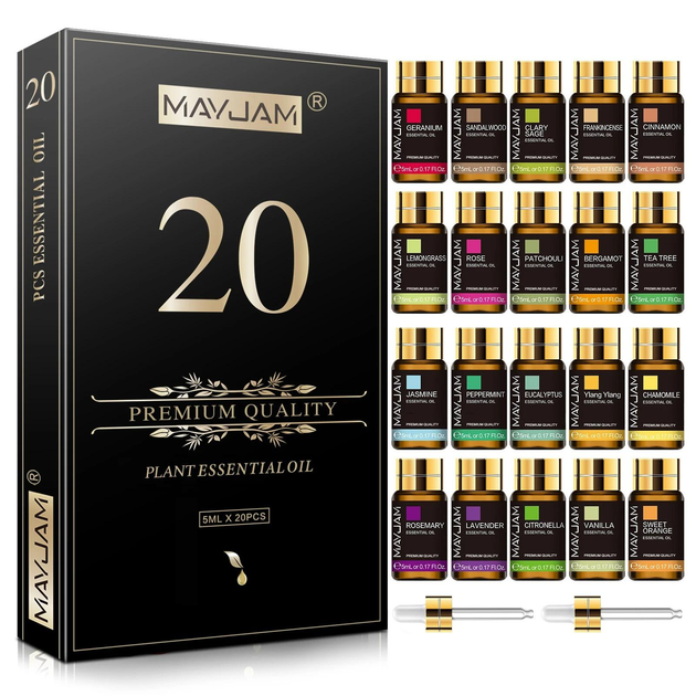 Эфирные масла набор MAYJAM натуральные премиум 20шт для увлажнителя бани на подарок - изображение 1