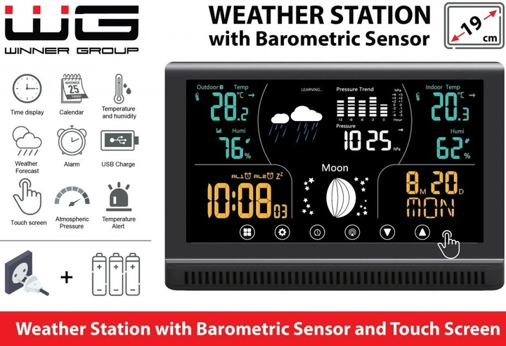Stacja pogodowa Winner Group WG3 Black (8591194109355) - obraz 3