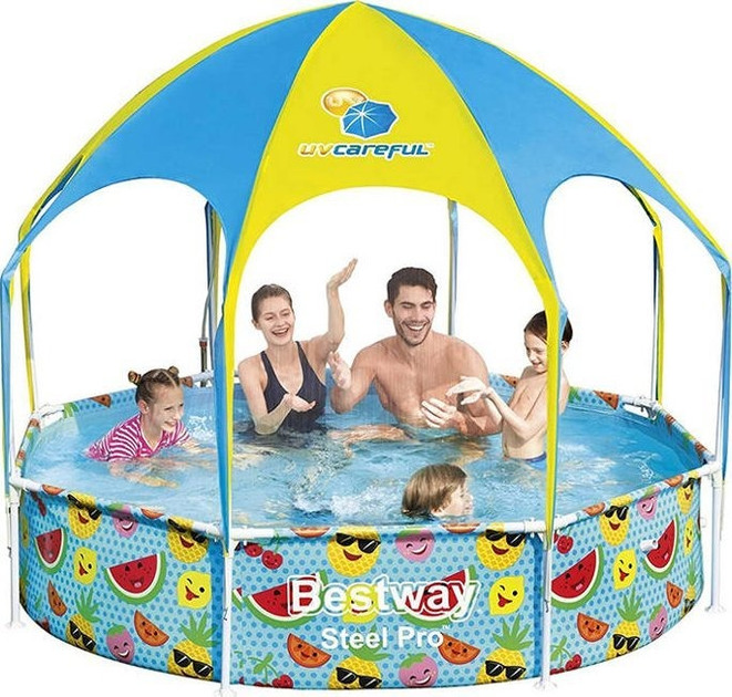 Басейн каркасний для дітей Bestway з дахом Steel Pro UV Careful 244 x 51 см (6942138961812) - зображення 8