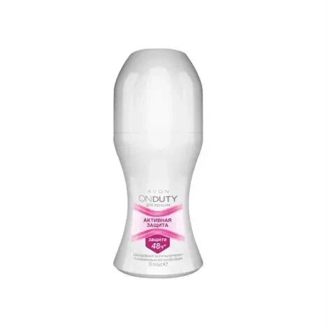 Дезодорант-антиперспірант з кульковим аплікатором Avon OnDuty Women Active "Активний захист" для жінок 50 мл - Фото 1 Дезодорант-антиперспірант з кульковим аплікатором Avon OnDuty Women Active "Активний захист" для жінок 50 мл - зображення 1