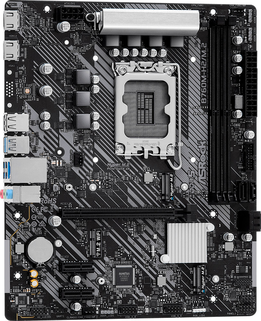 Материнская плата ASRock B760M-H2/M.2 (s1700, Intel B760, PCI-Ex16) - изображение 2