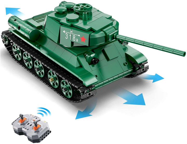 Конструктор Cada Master T-34 Medium Tank RC Зелений 722 елементи (6948061927093) - зображення 7