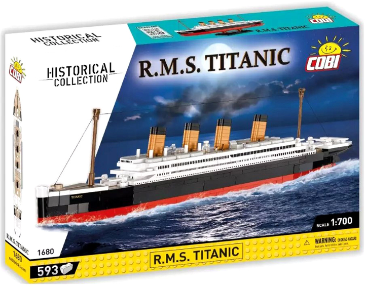 Klocki Cobi Hc R.M.S. Titanic Biało-czarny 593 elementy (5902251016807) - obraz 1