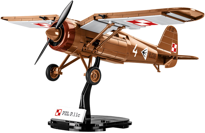 Klocki Cobi Hc Wwii samolot Pzl P11C Brązowy 320 elementów (5902251057428) - obraz 3