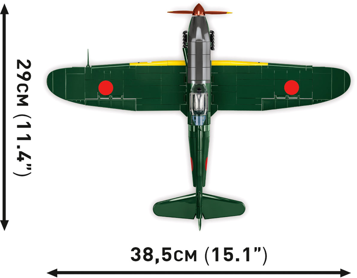 Klocki Cobi Hc Wwii Kawasaki KI61 Hein Zielony 350 elementów (5902251057404) - obraz 5